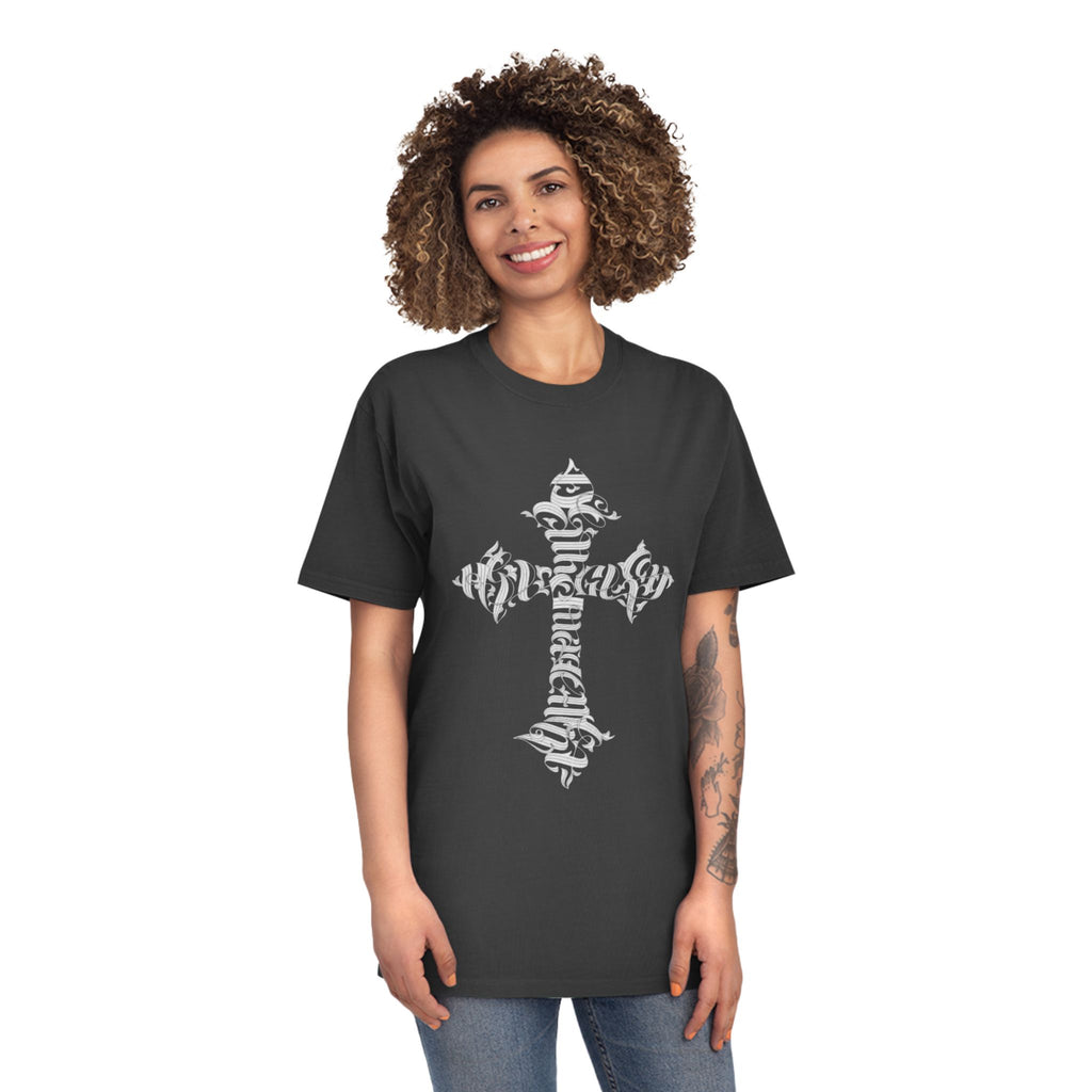 Faded Cross Graphic T-Shirt — Vintage Religious Tee