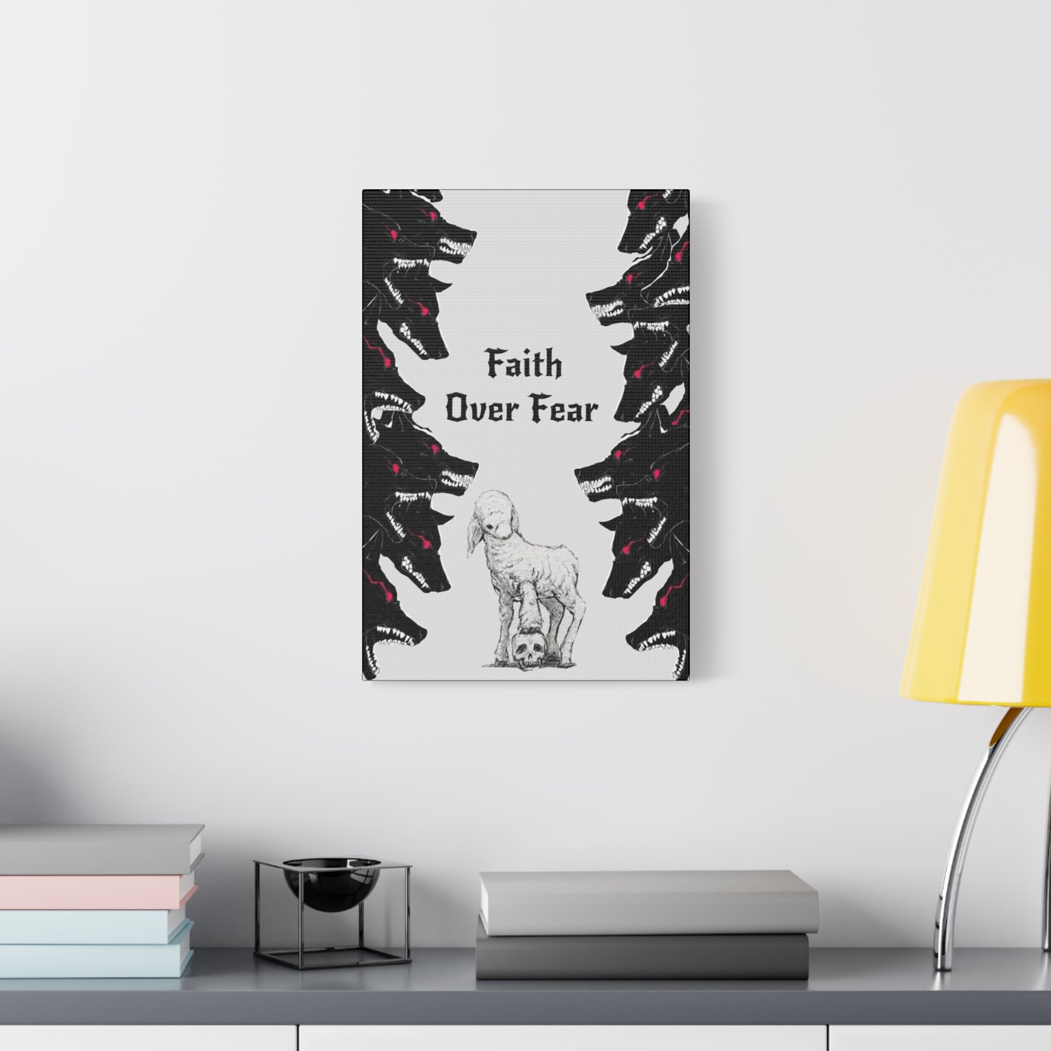 Faith Over Fear Matte Canvas Wall Art — Lamb & Wolves Spiritual Canvas
