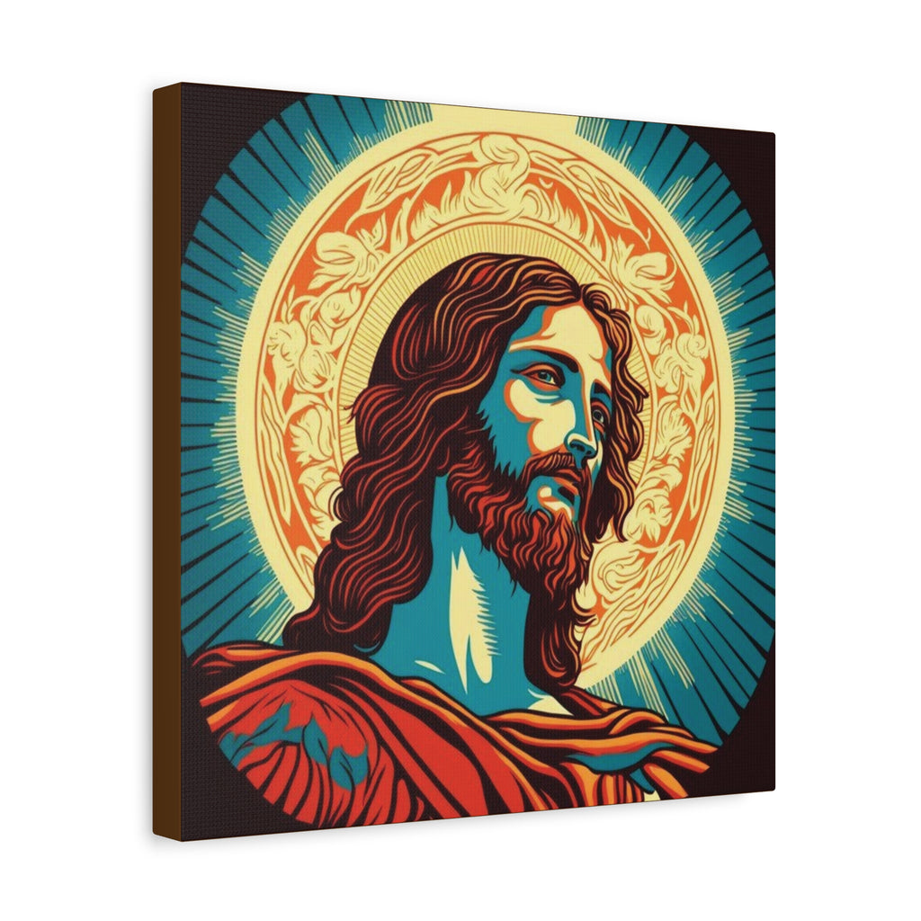 Iconic Jesus Portrait – Religious Canvas Wall Art Matte Stretched Canvas