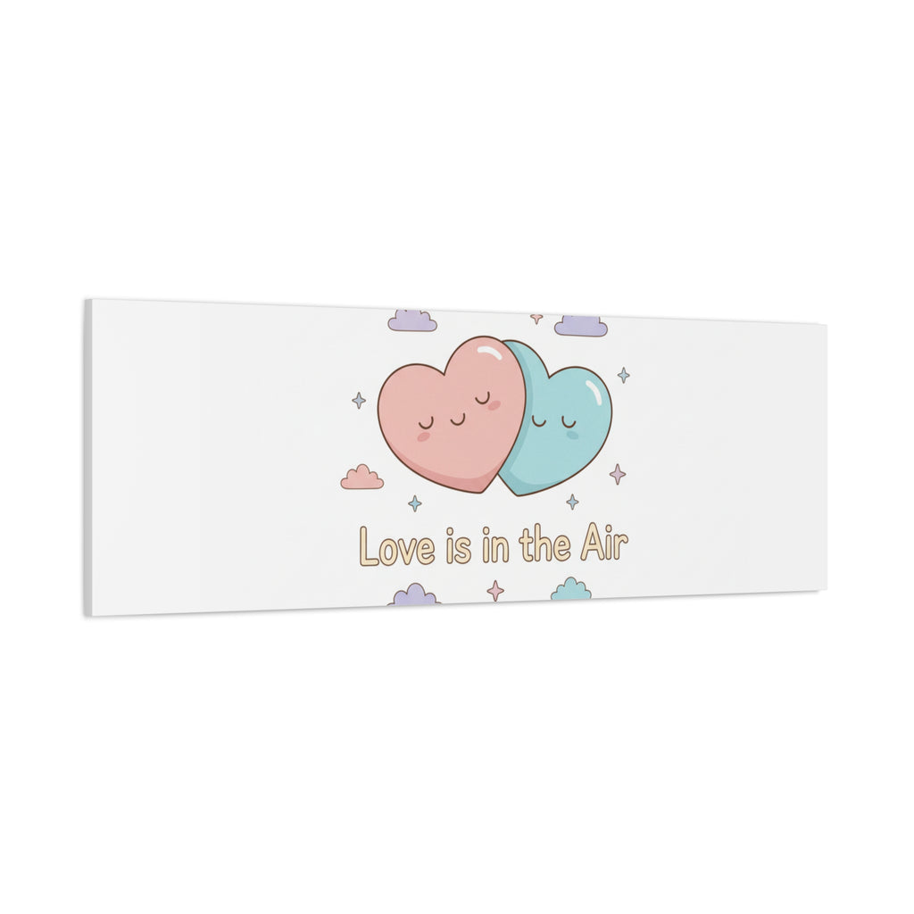 Love Is in the Air Heart Illustration Canvas | Micro‑Romance Galentine’s Pastel