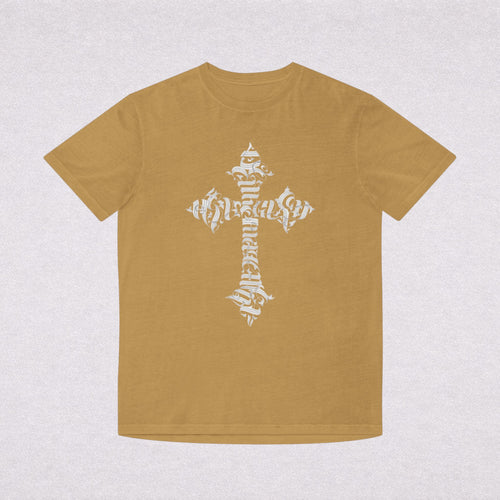 Faded Cross Graphic T-Shirt — Vintage Religious Tee