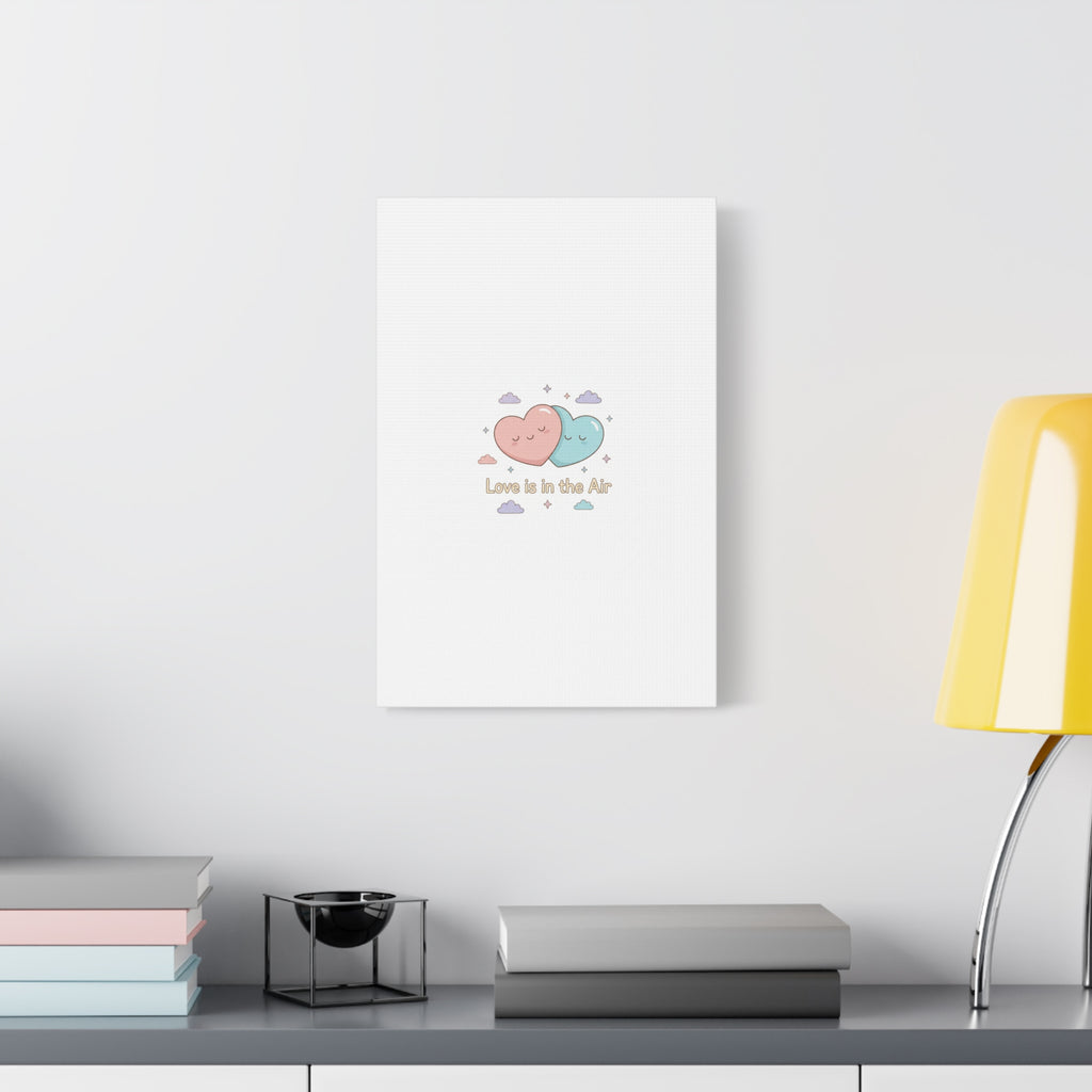 Love Is in the Air Heart Illustration Canvas | Micro‑Romance Galentine’s Pastel