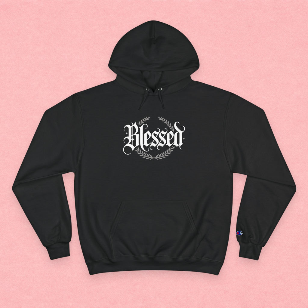 Blessed Hoodie – Vintage Script ‘Blessed’ Pullover for Faith & Gratitude