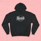 Blessed Hoodie – Vintage Script ‘Blessed’ Pullover for Faith & Gratitude