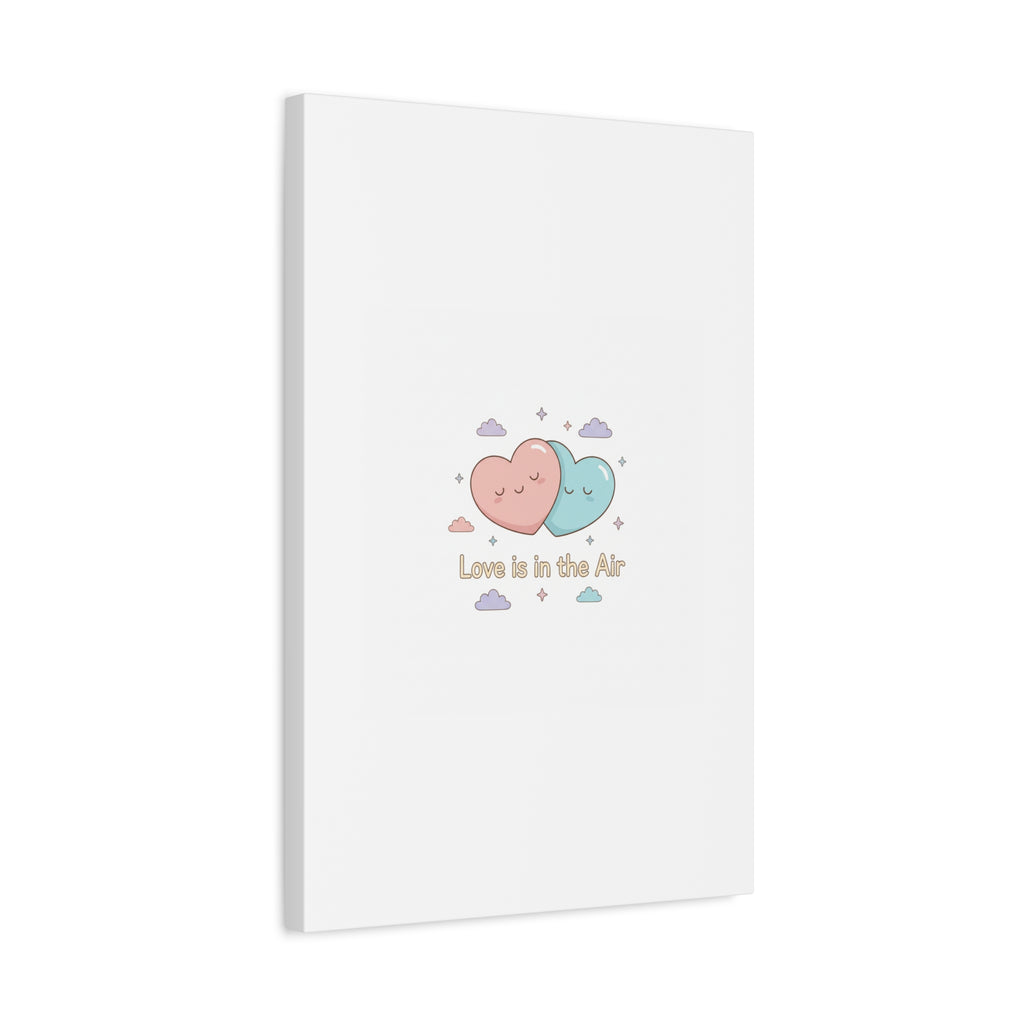 Love Is in the Air Heart Illustration Canvas | Micro‑Romance Galentine’s Pastel