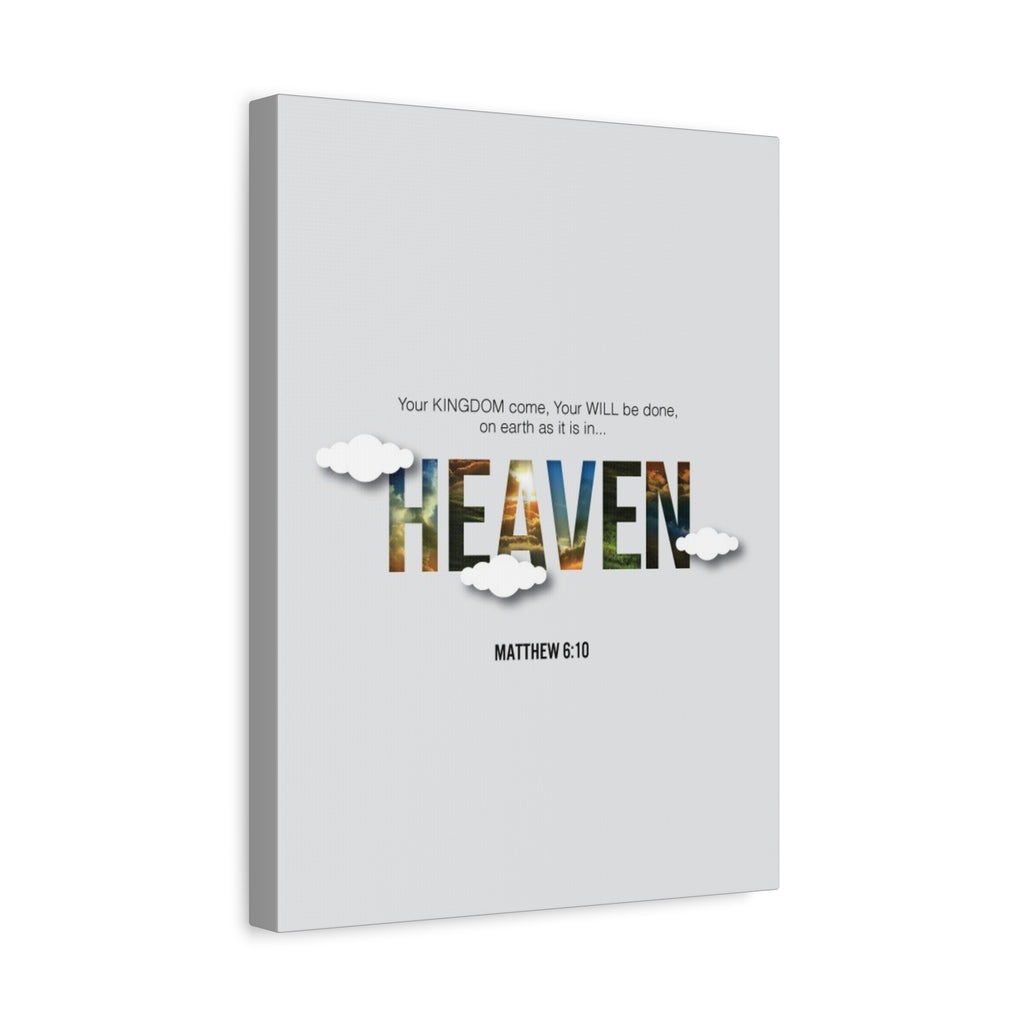 Heaven Scripture Canvas Print — Matthew 6:10 Inspirational Wall Art