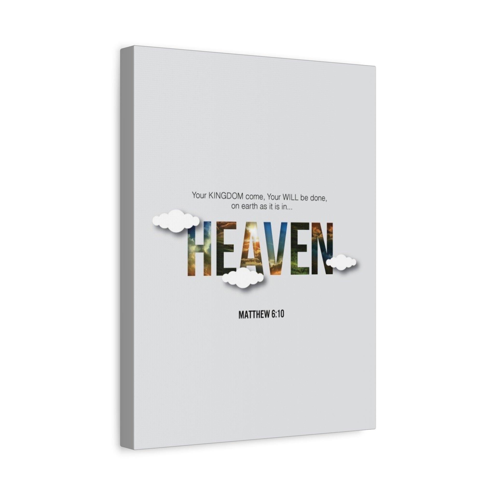 Heaven Scripture Canvas Print — Matthew 6:10 Inspirational Wall Art