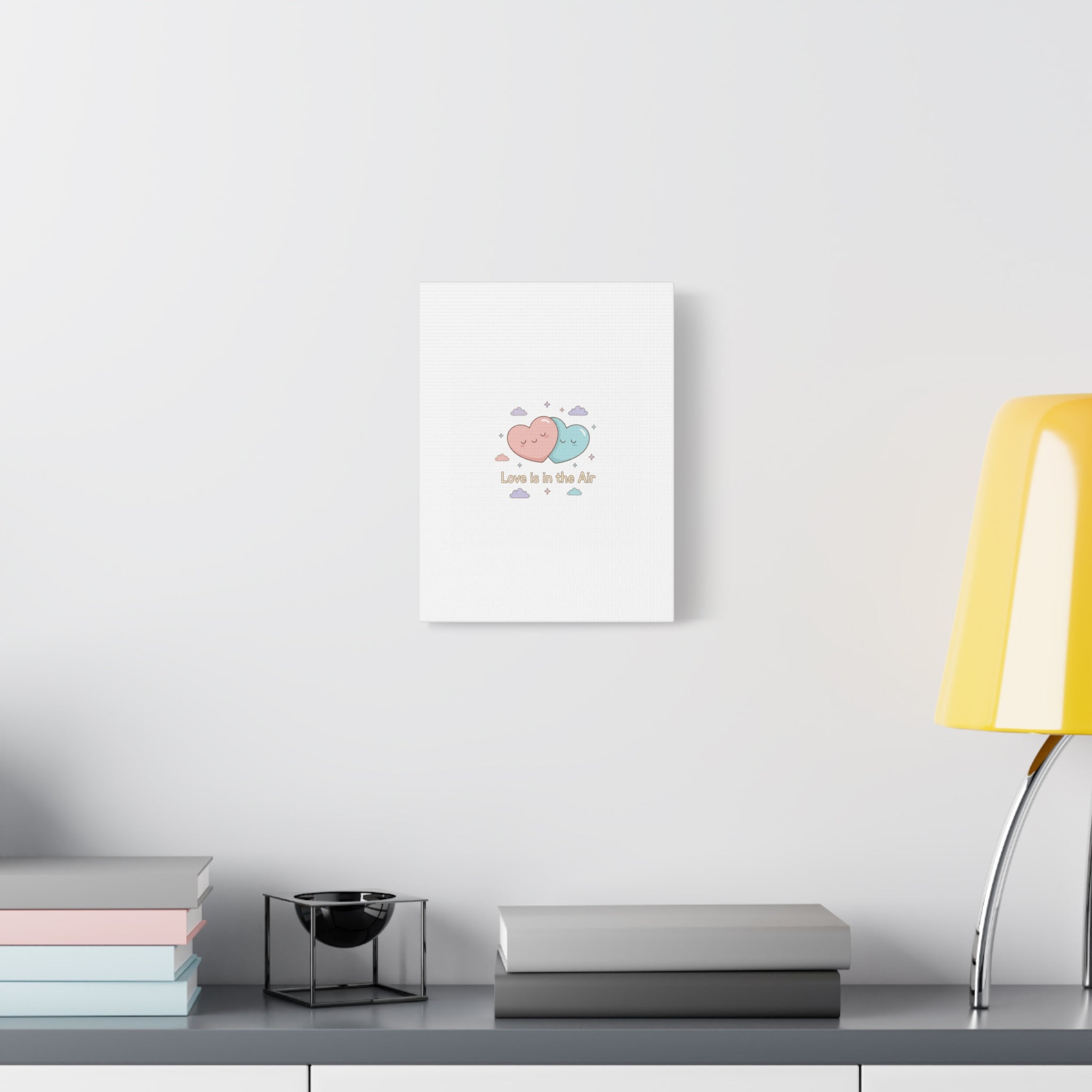 Love Is in the Air Heart Illustration Canvas | Micro‑Romance Galentine’s Pastel
