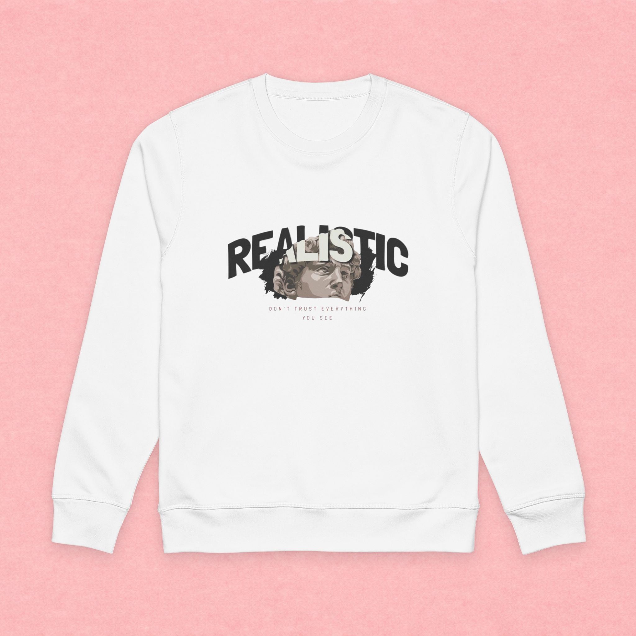 Realistic Portrait Sweatshirt — ‘Realistic’ Graphic Organic Crewneck