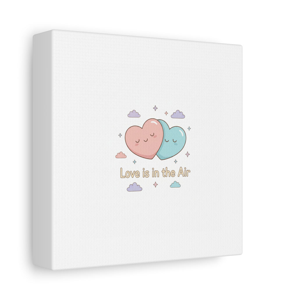 Love Is in the Air Heart Illustration Canvas | Micro‑Romance Galentine’s Pastel