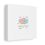 Love Is in the Air Heart Illustration Canvas | Micro‑Romance Galentine’s Pastel