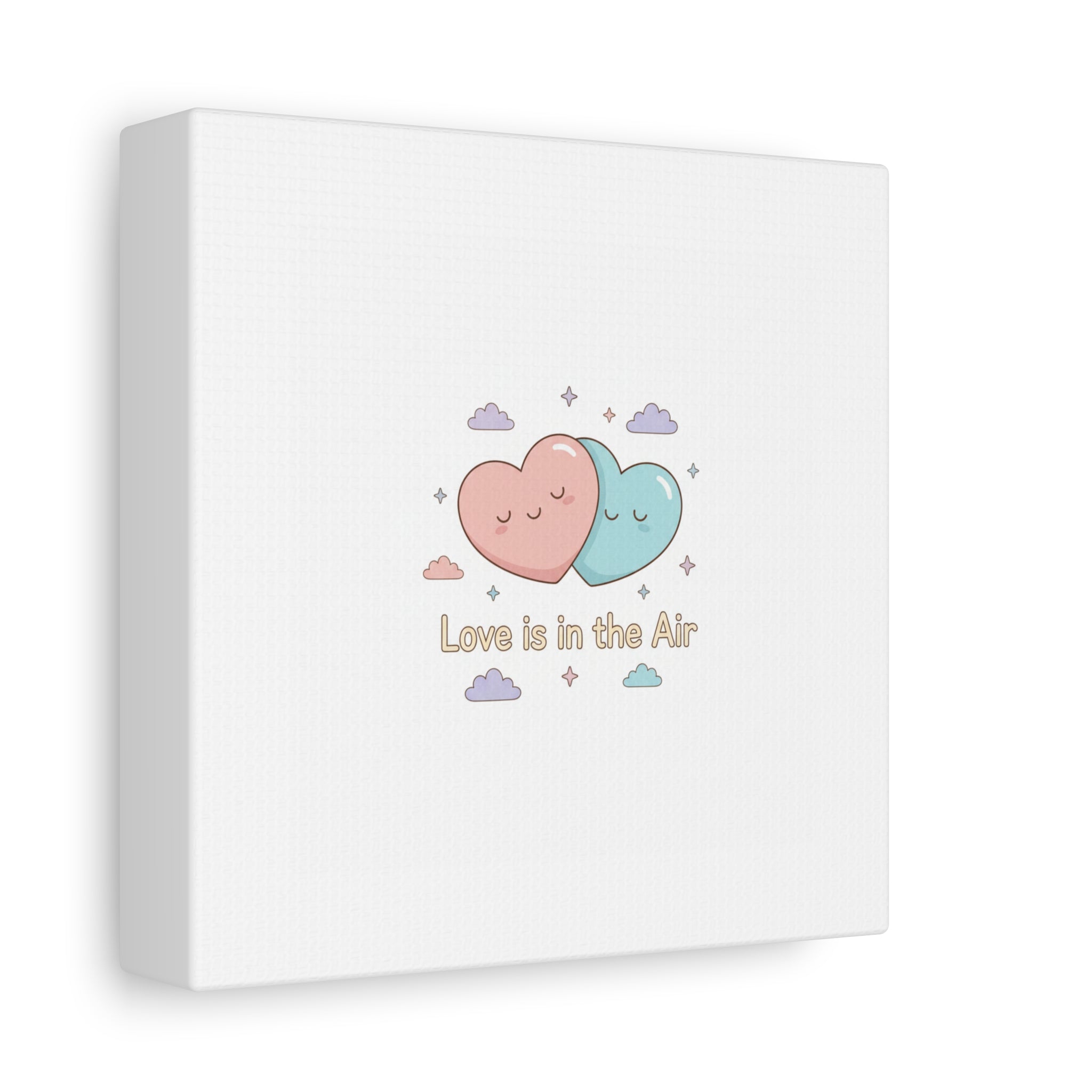 Love Is in the Air Heart Illustration Canvas | Micro‑Romance Galentine’s Pastel