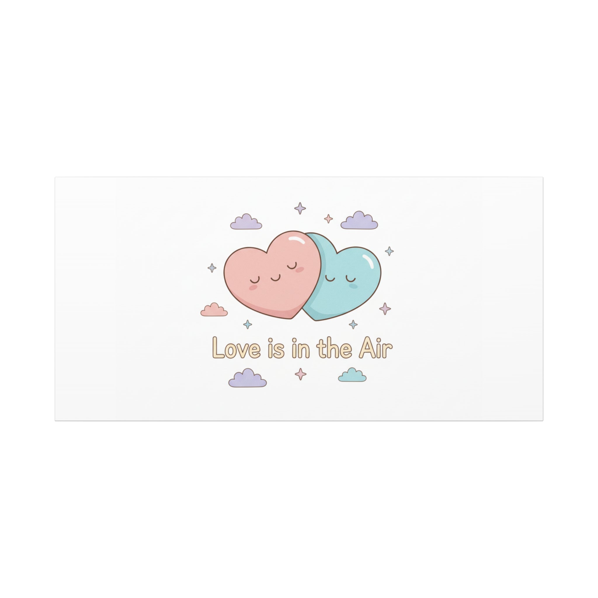 Love Is in the Air Heart Illustration Canvas | Micro‑Romance Galentine’s Pastel