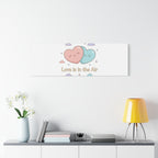 Love Is in the Air Heart Illustration Canvas | Micro‑Romance Galentine’s Pastel