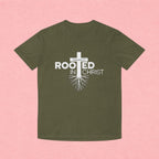 Rooted in Christ T-Shirt — Colossians 2:7 Christian Faith Tee