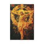 Resplendent Crucifixion Canvas Art — Jesus on Cross Wall Decor (Matte Stretched)