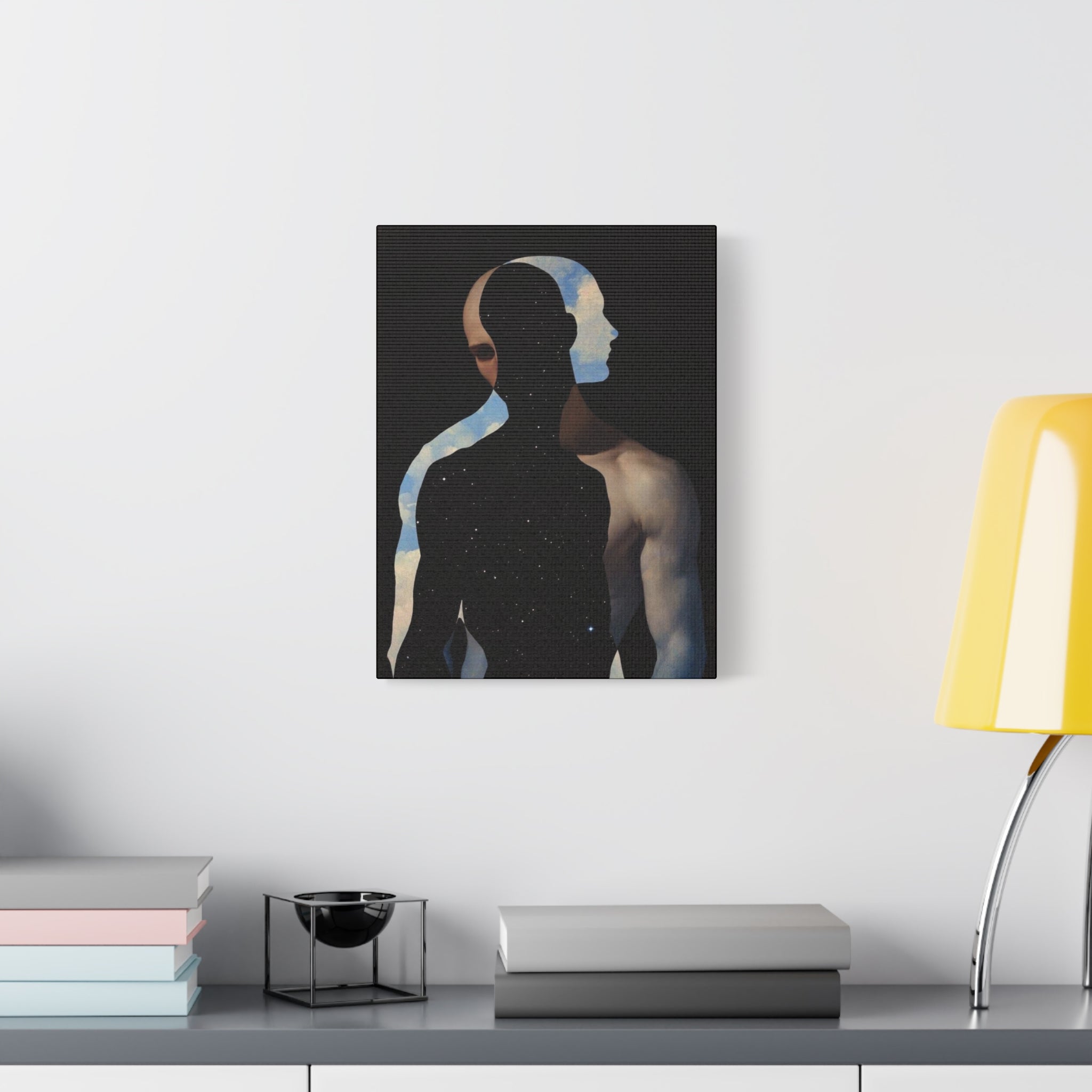 Surreal Trinity - Cosmic Silhouette Stretched Art Print
