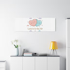 Love Is in the Air Heart Illustration Canvas | Micro‑Romance Galentine’s Pastel