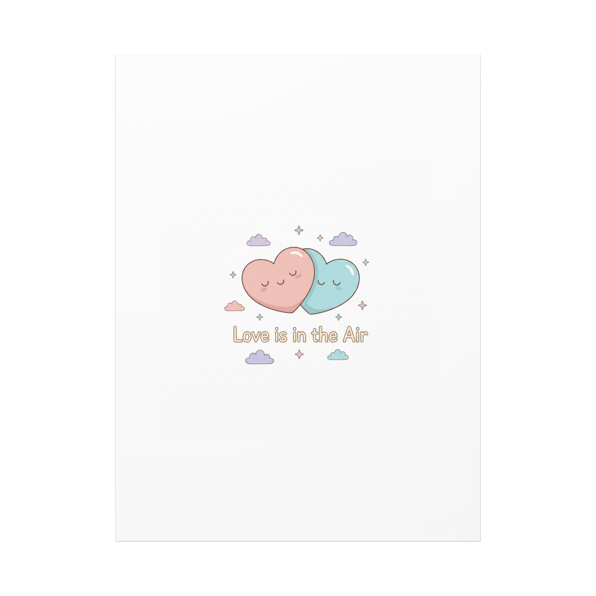 Love Is in the Air Heart Illustration Canvas | Micro‑Romance Galentine’s Pastel