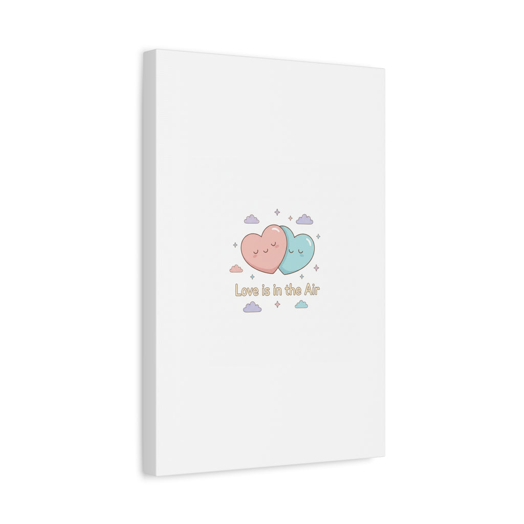 Love Is in the Air Heart Illustration Canvas | Micro‑Romance Galentine’s Pastel