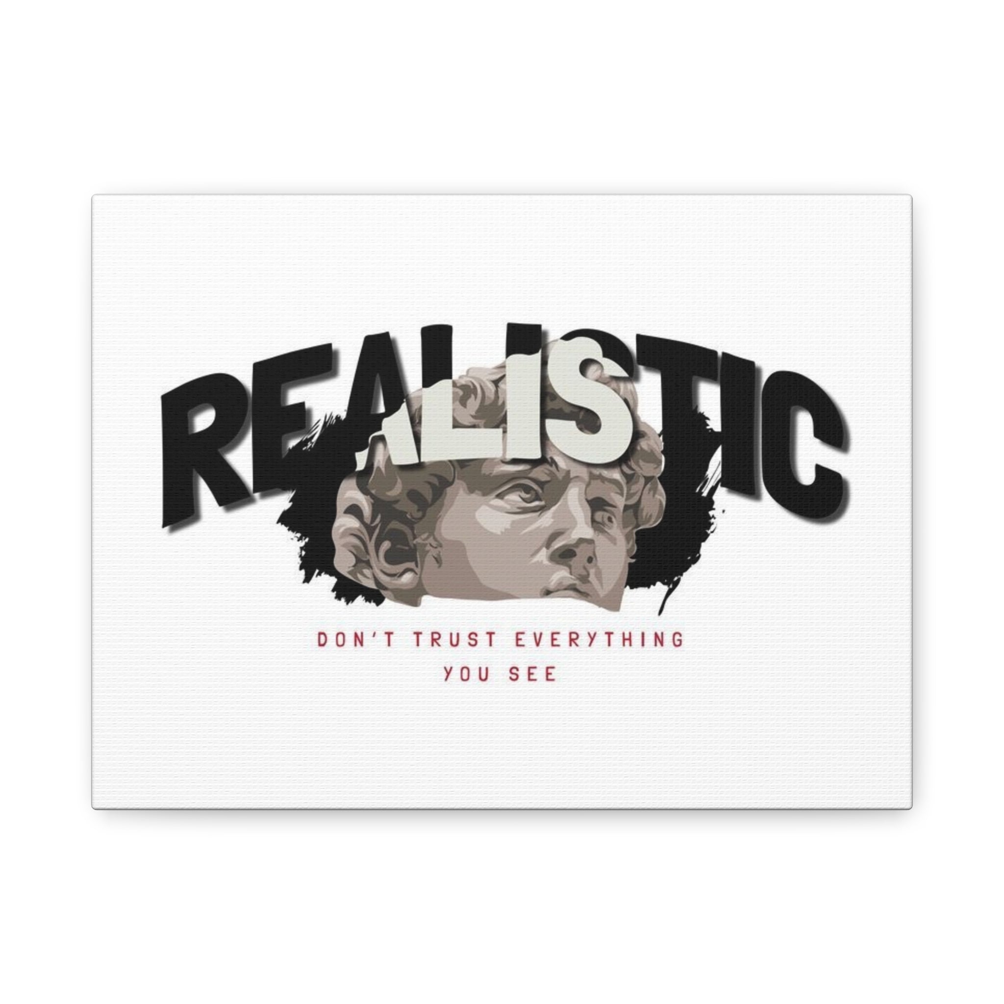 Realistic Statue Art Canvas — "Don't Trust Everything You See" Matte Stretched Wall Art