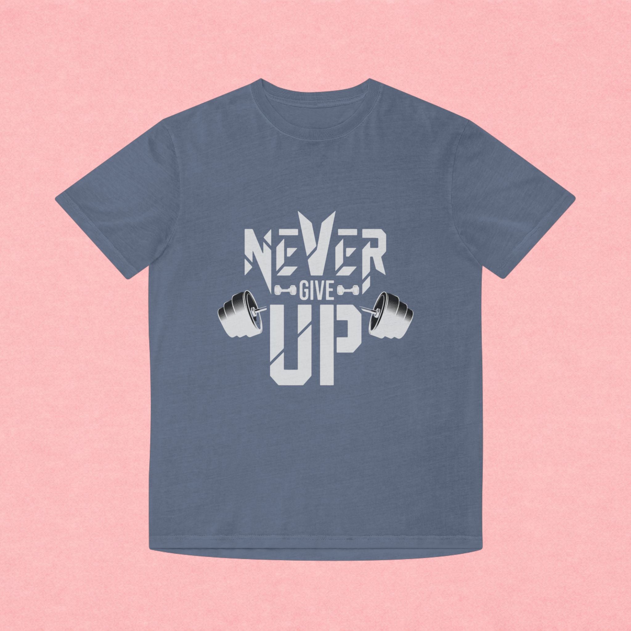 Never Give Up Fitness Tee — Motivational Weightlifting T‑Shirt