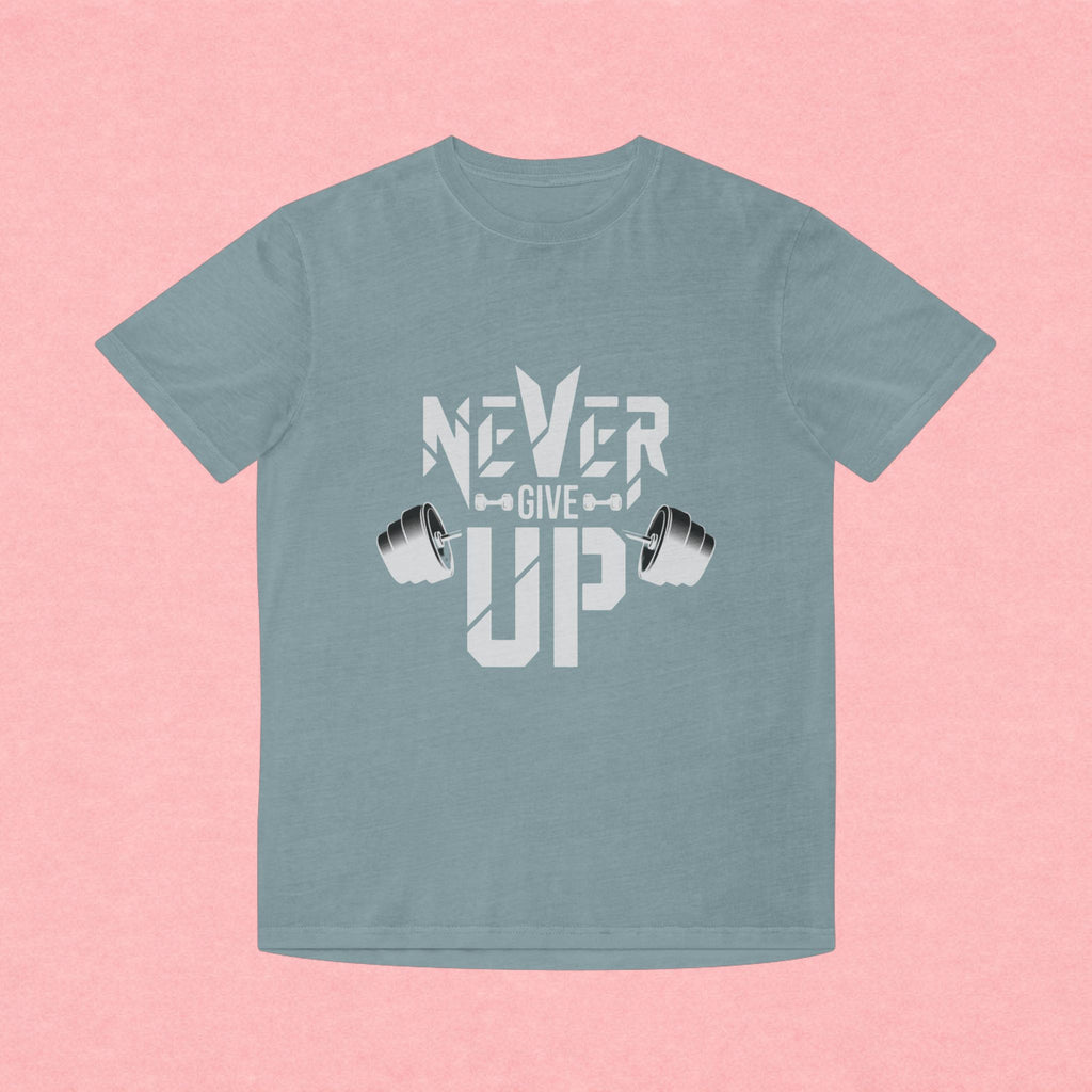 Never Give Up Fitness Tee — Motivational Weightlifting T‑Shirt