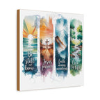 Inspirational Christian Canvas Wall Art — "Be Still and Know / Jesus Journey / Faith Moving Mountains / Tree of Life"