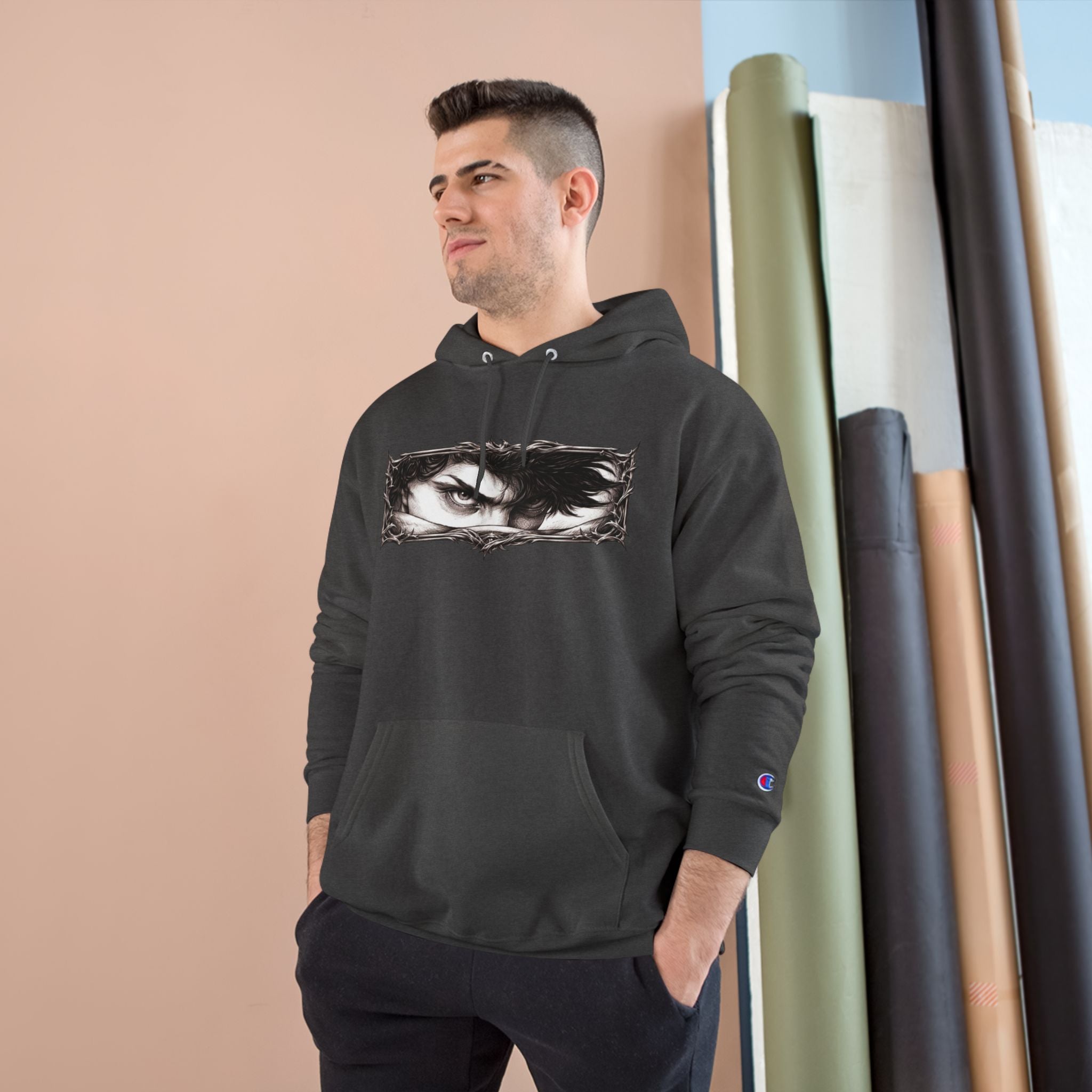 Eyes of the Champion Hoodie — Intense Gaze Graphic Pullover