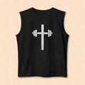 Christian Cross Barbell Muscle Tank — Faith & Fitness Gym Shirt