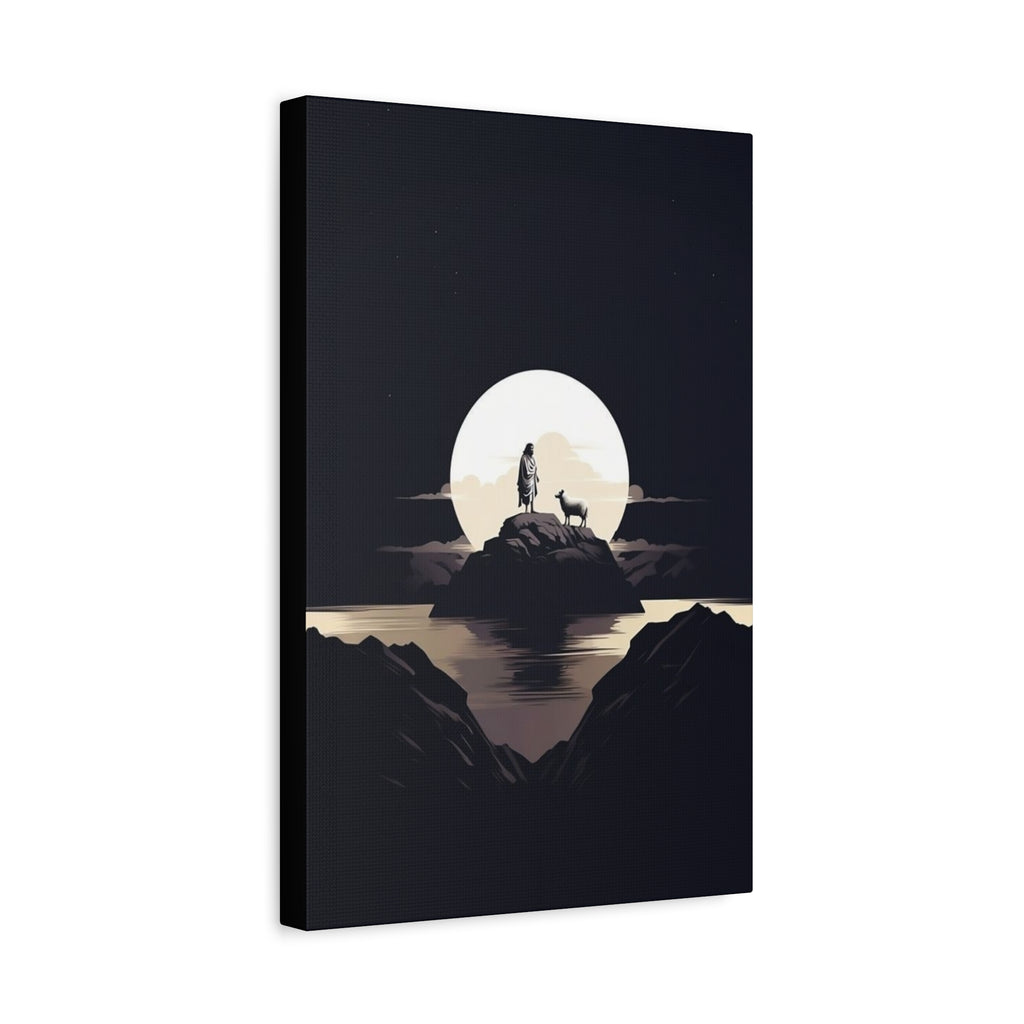 Moonlit Wanderer Canvas Print — Minimal Nature Wall Art