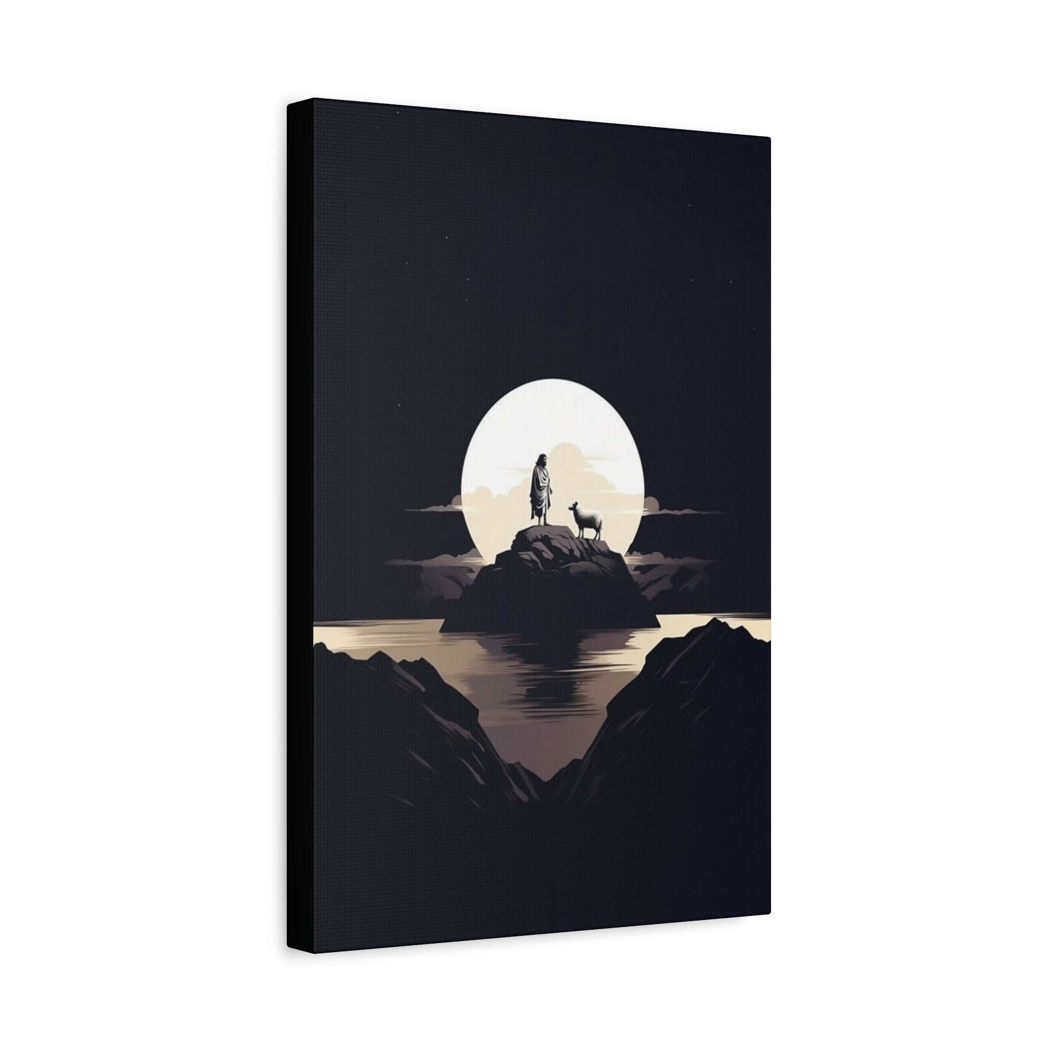 Moonlit Wanderer Canvas Print — Minimal Nature Wall Art