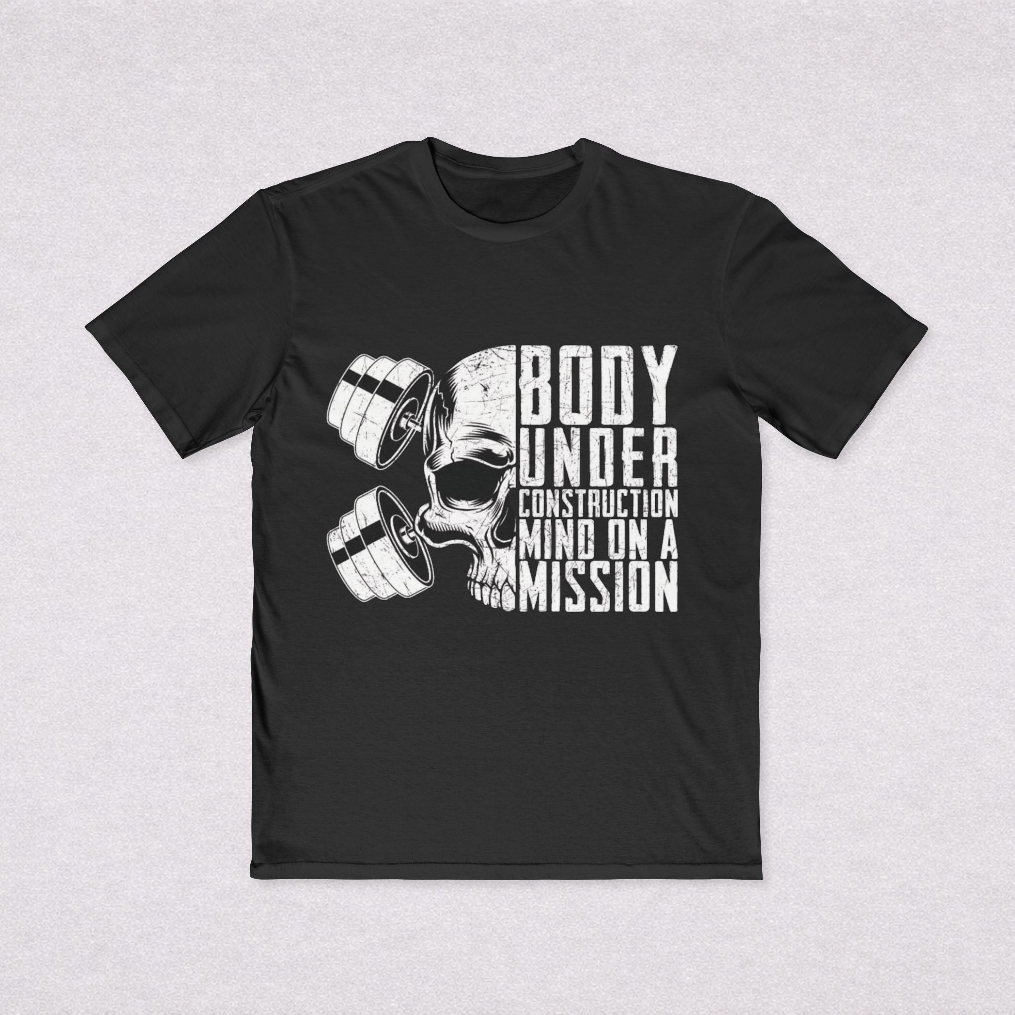 Men's 'Body Under Construction, Mind on a Mission' Gym T-Shirt