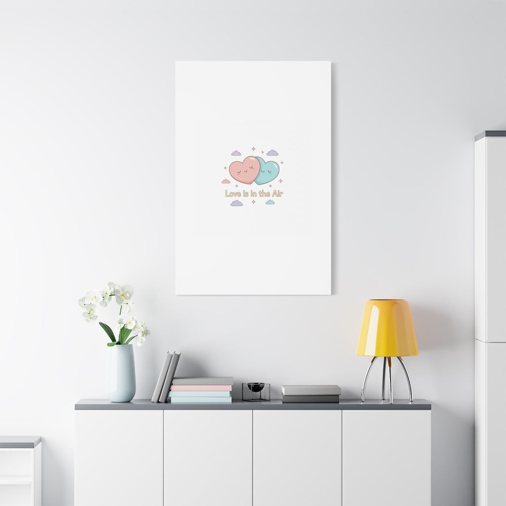 Love Is in the Air Heart Illustration Canvas | Micro‑Romance Galentine’s Pastel