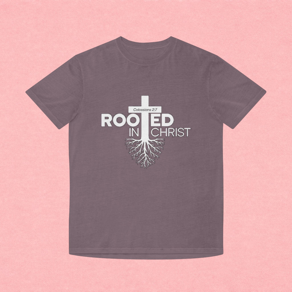 Rooted in Christ T-Shirt — Colossians 2:7 Christian Faith Tee