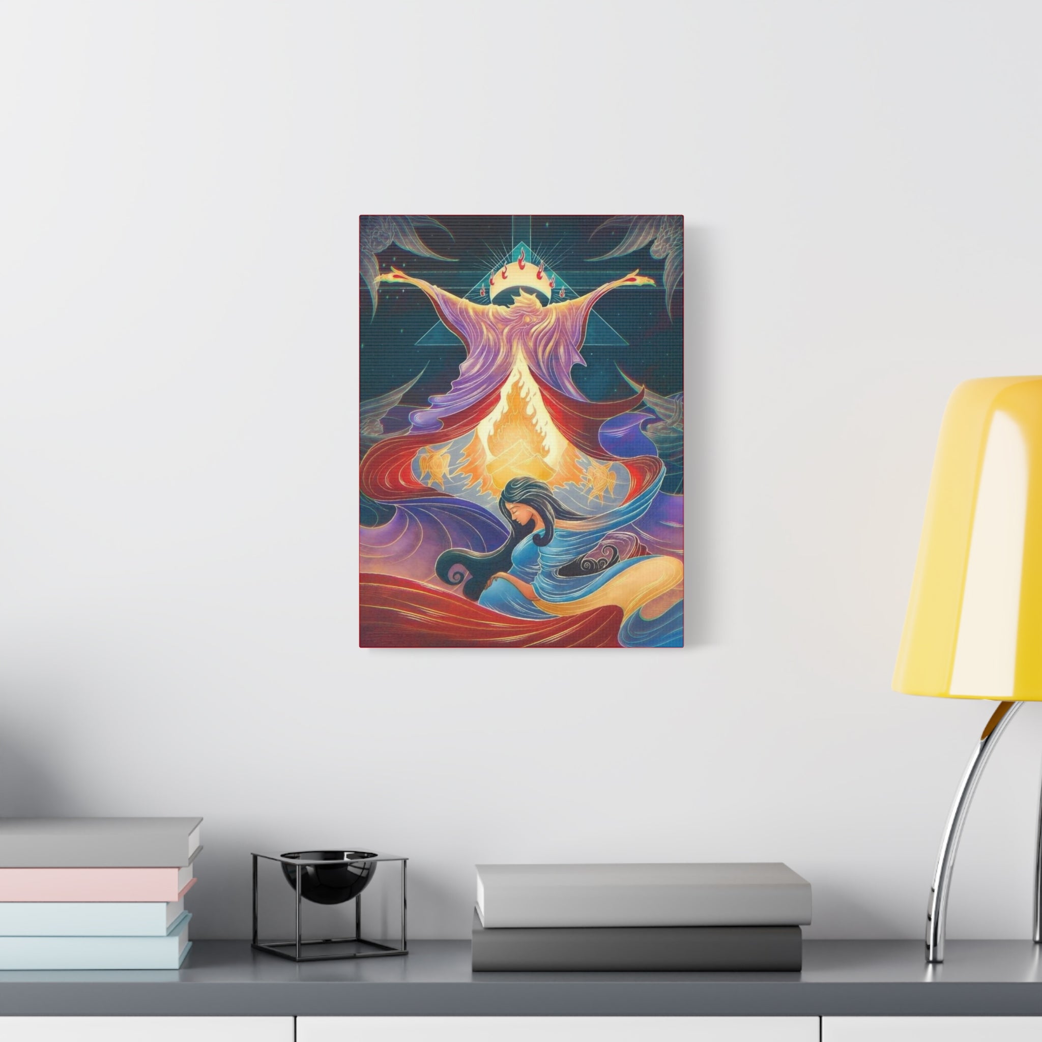 Flame of The Immaculate Conception — Mary & Jesus Painting (Matte Stretched)