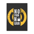No Pain No Gain Gym Canvas Wall Art — Motivational Fitness Quote Print