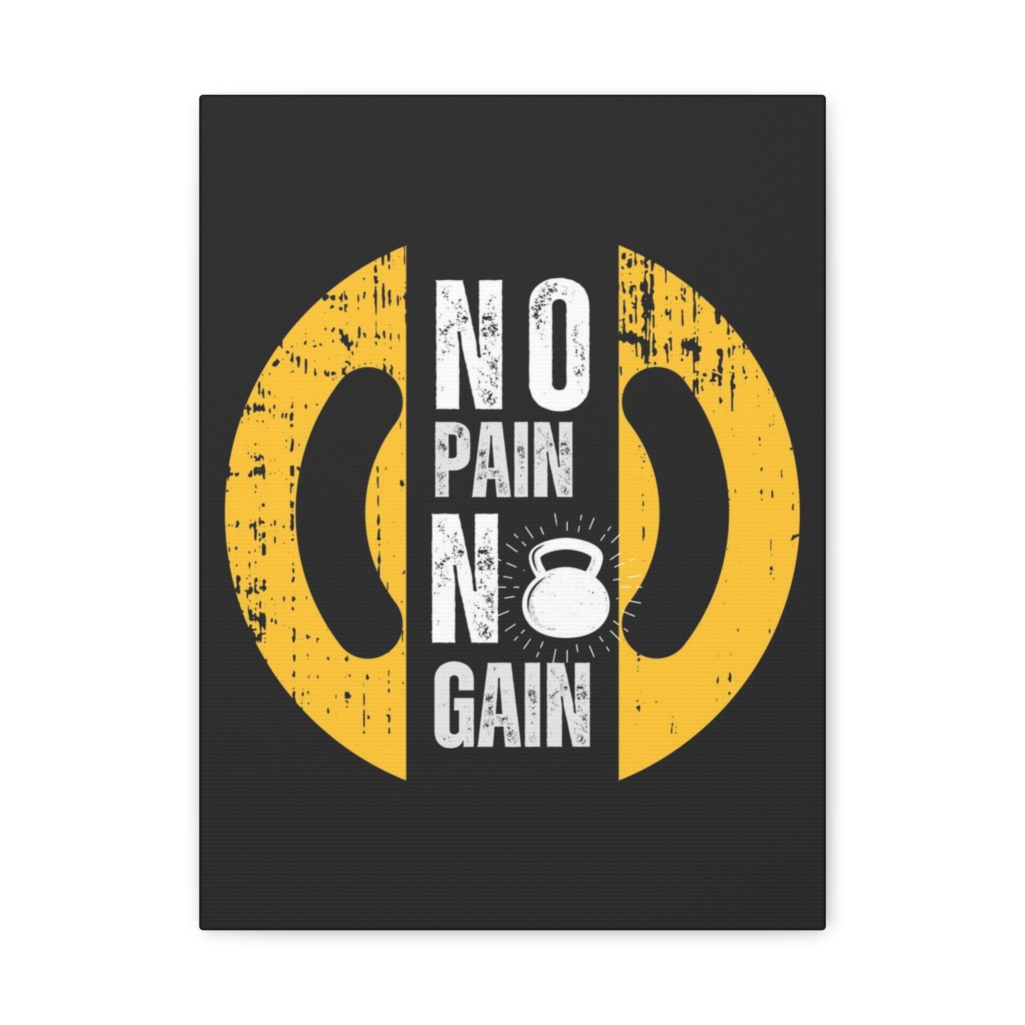 No Pain No Gain Gym Canvas Wall Art — Motivational Fitness Quote Print