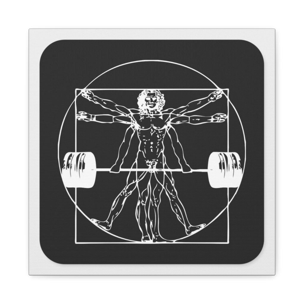 Weightlifting Vitruvian Man Matte Canvas Art — Gym Wall Decor