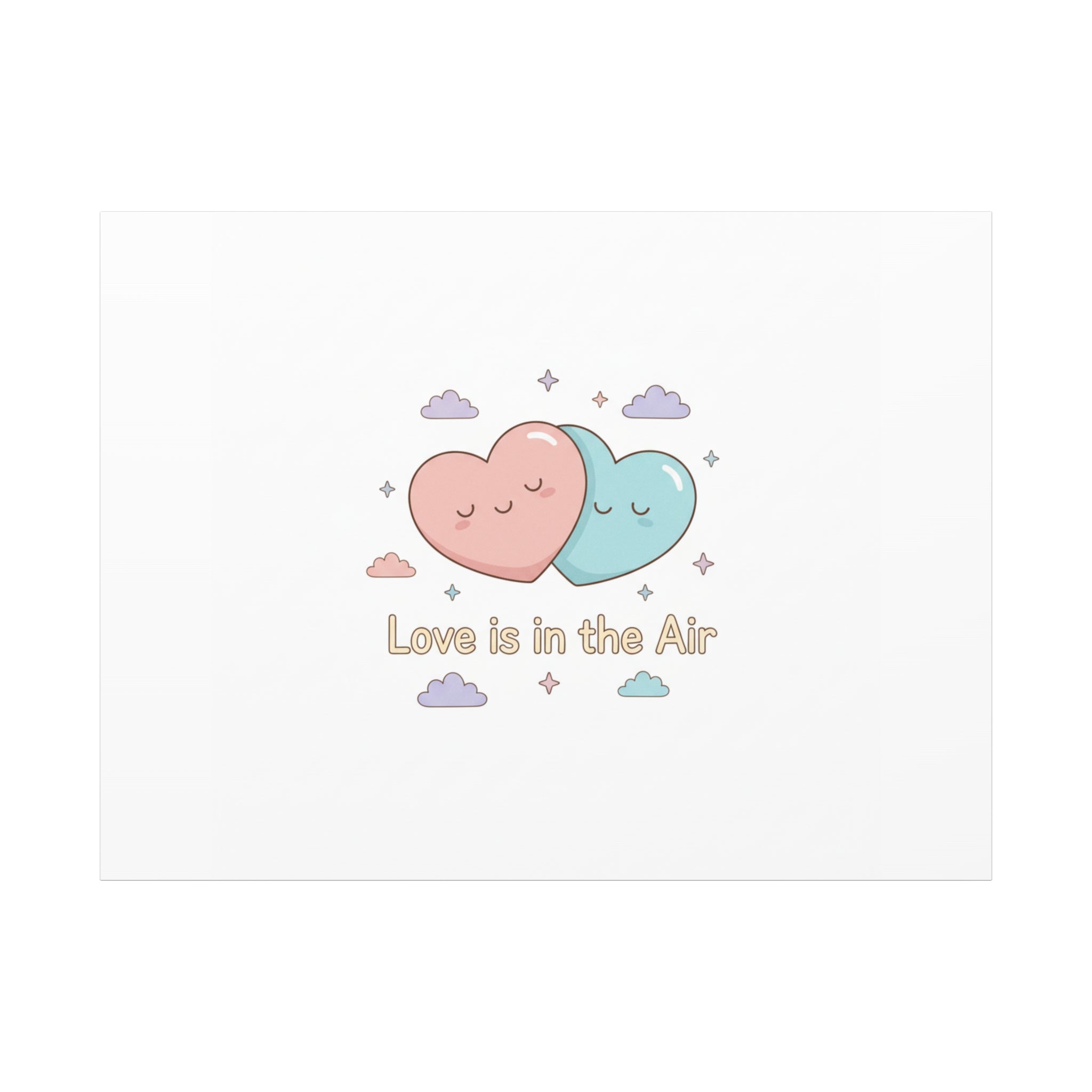 Love Is in the Air Heart Illustration Canvas | Micro‑Romance Galentine’s Pastel