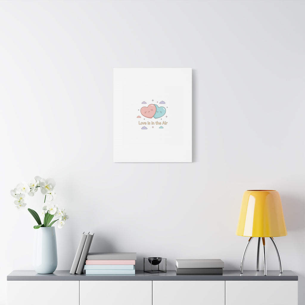 Love Is in the Air Heart Illustration Canvas | Micro‑Romance Galentine’s Pastel