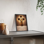 John 3:16 Inspirational Wall Art — Framed Christian Cross Poster