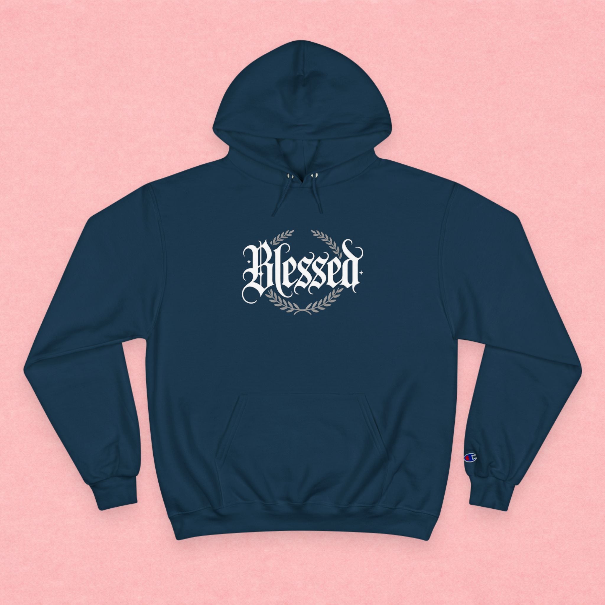 Blessed Hoodie – Vintage Script ‘Blessed’ Pullover for Faith & Gratitude