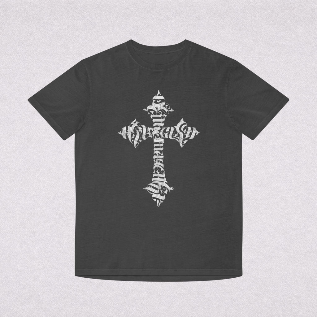 Faded Cross Graphic T-Shirt — Vintage Religious Tee