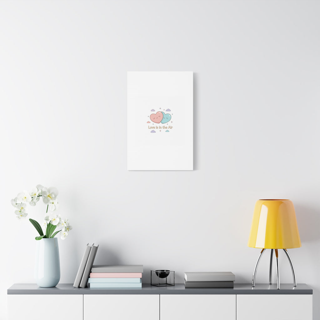 Love Is in the Air Heart Illustration Canvas | Micro‑Romance Galentine’s Pastel