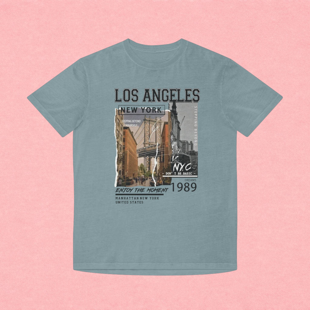 Los Angeles NYC Vintage Graphic Tee — 'Enjoy The Moment' Faded Shirt