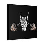 Weightlifting Skull Hand Canvas Wall Art — Rock 'n' Roll Barbell Gym Decor