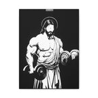 Fitness Jesus Wall Art — Muscle Jesus Matte Canvas Print