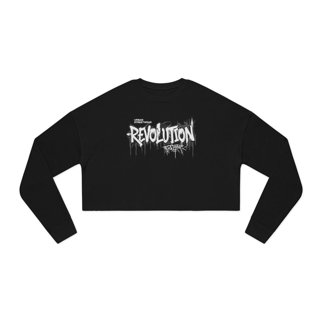 Revolution Graffiti Cropped Sweatshirt — Women's Streetwear Trendy Top