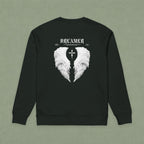 Dreamer Angel Wings Sweatshirt — Blue Feather Back Graphic Crewneck